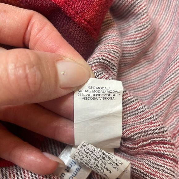 Lucky Brand Red Plaid Button Down Shirt Size XS - S Long Sleeve Soft Viscose - Picture 5 of 9